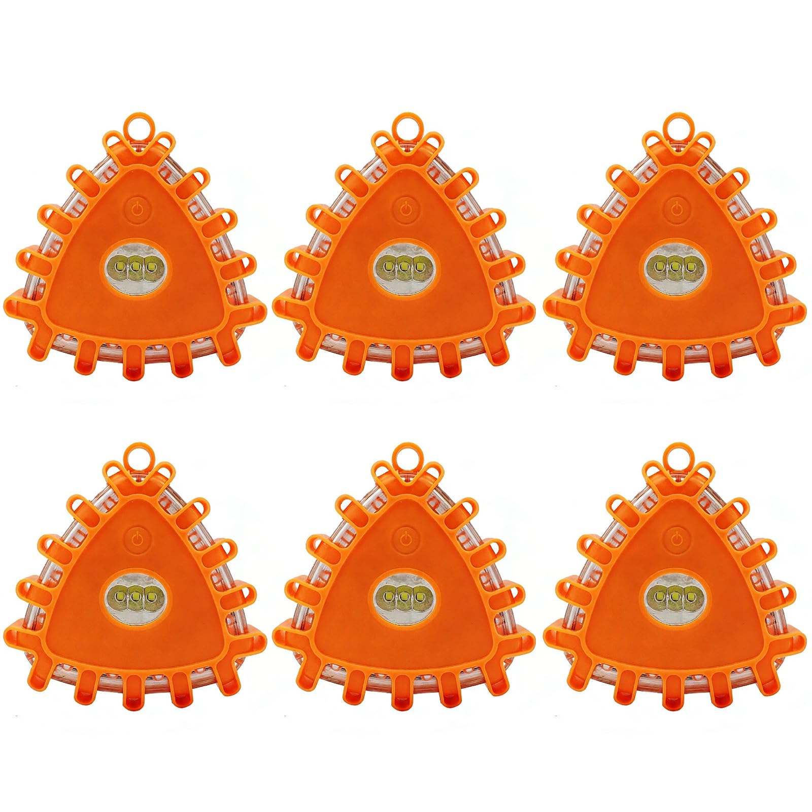 6 luces de advertencia de color naranja, con 9 modos de parpadeo, imán y gancho plegable, resistente al agua y al polvo, para emergencias de vehículos, obras de construcción, exteriores