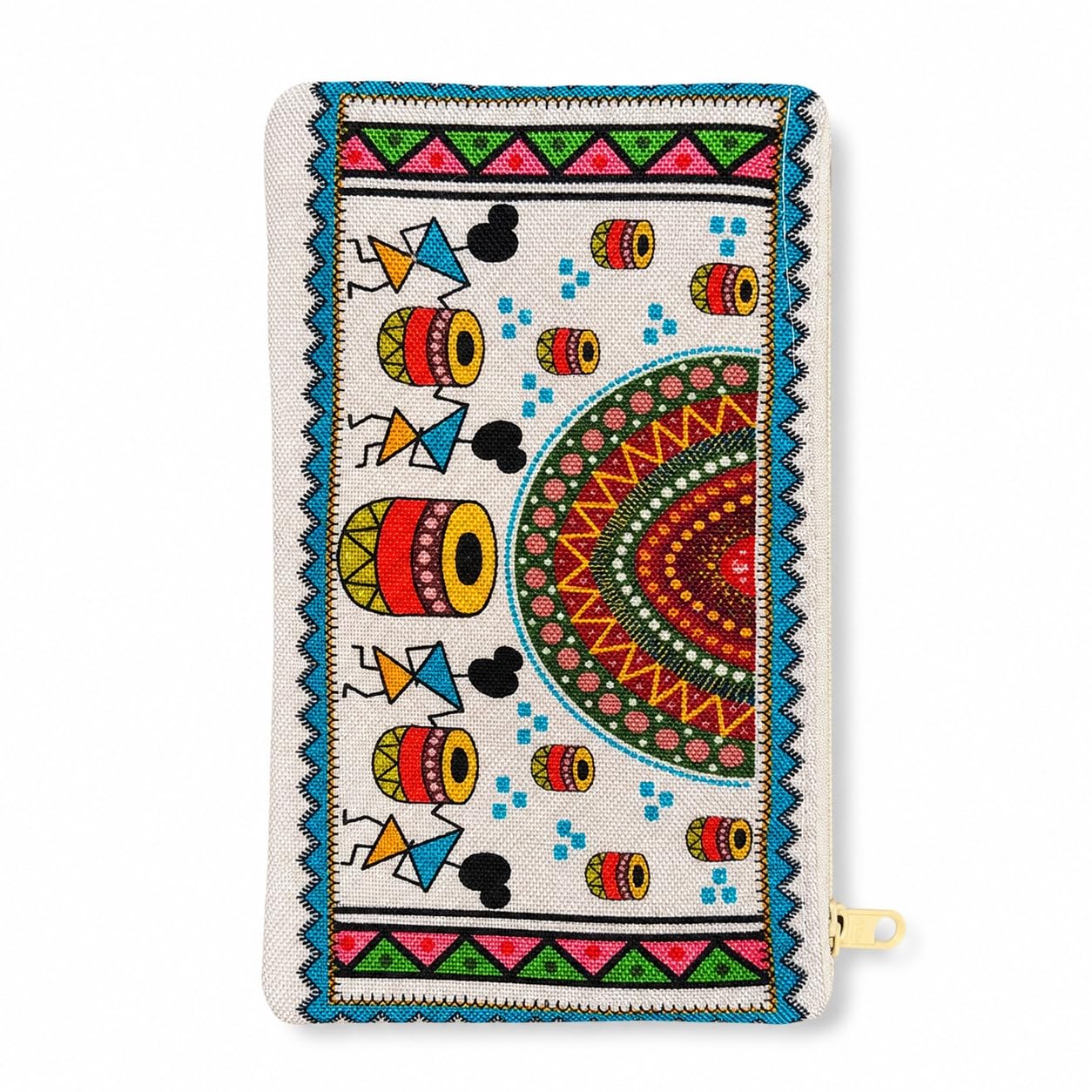 Women's Handmade Tribal Print Zip Wallet | Ethnic Canvas Clutch Purse | Printed Ladies Wallet with Multiple Compartments-image-47