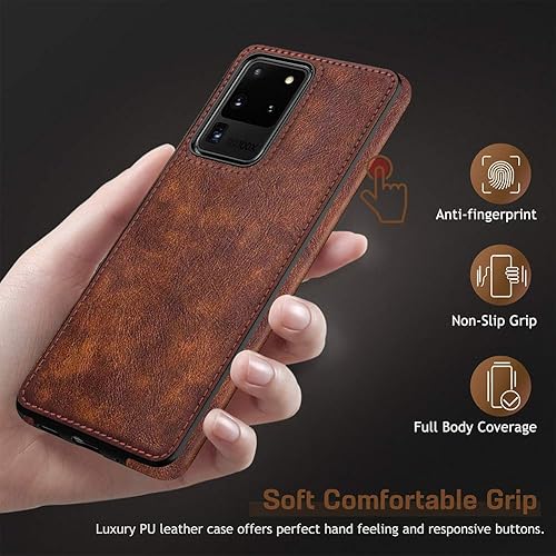Miniatura 6 de LOHASIC Funda para Samsung Galaxy S20 Ultra, cuero de alta calidad de lujo PU antideslizante agarre defensor parachoques a prueba de golpes cubierta
