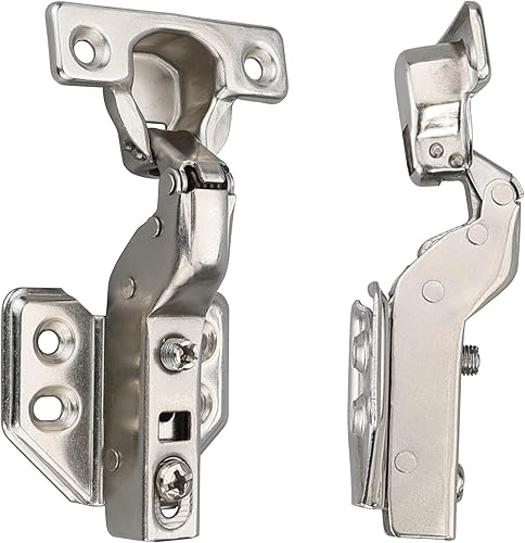 Miniatura 4 de Bisagra de cierre suave de 1.024 in para puerta delgada, bisagra de gabinete oculta con tornillos, acabado de níquel, 2 unidades