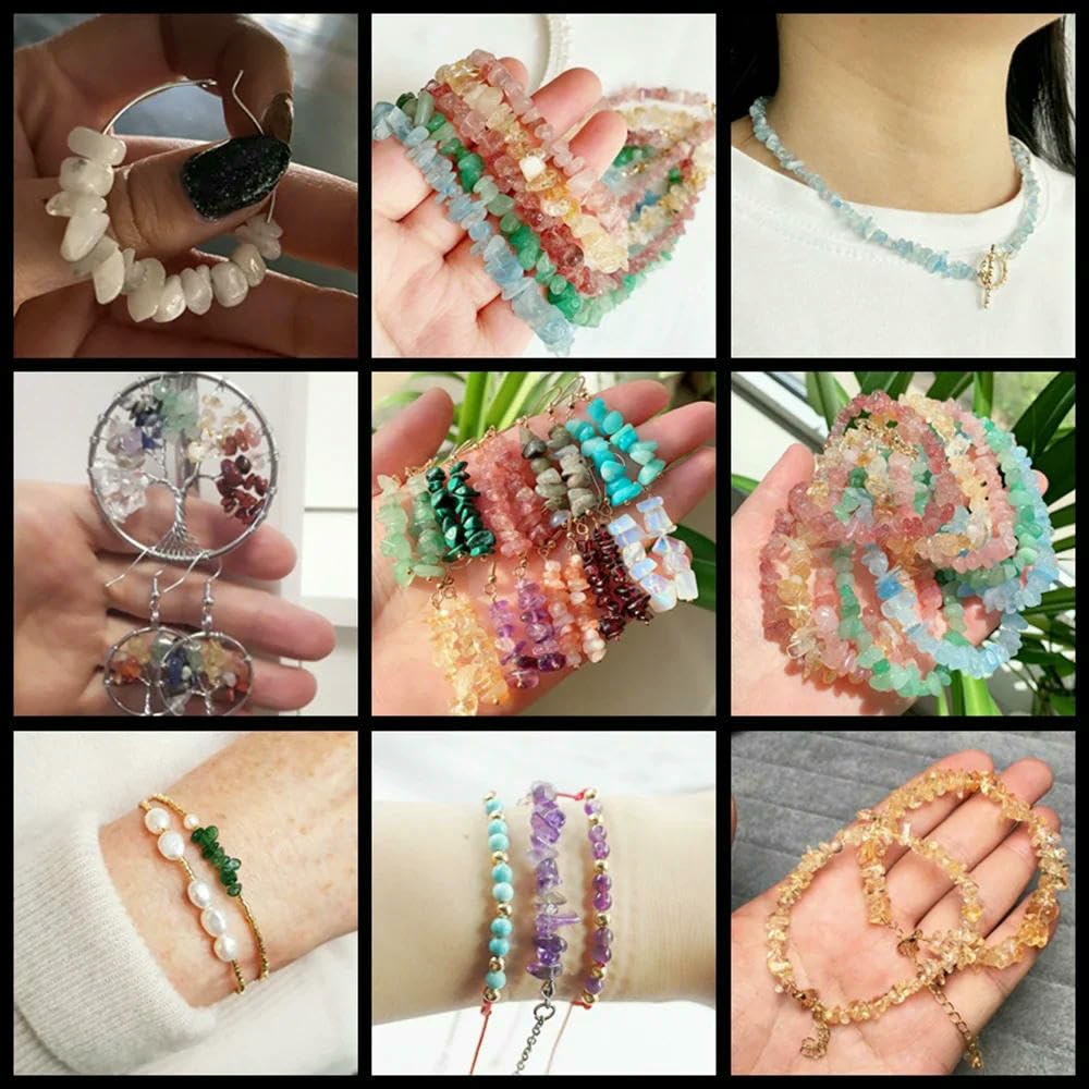Natürliche Aquamarin-Quarz-Kristallsteinperlen, freigeformte Splitter, Kiesel für Party-DIY-Bastelarbeiten, Halsketten, Armbänder, Schmuckherstellung - Alxa-Achat - 20 Stück (ca. 16 Zoll)