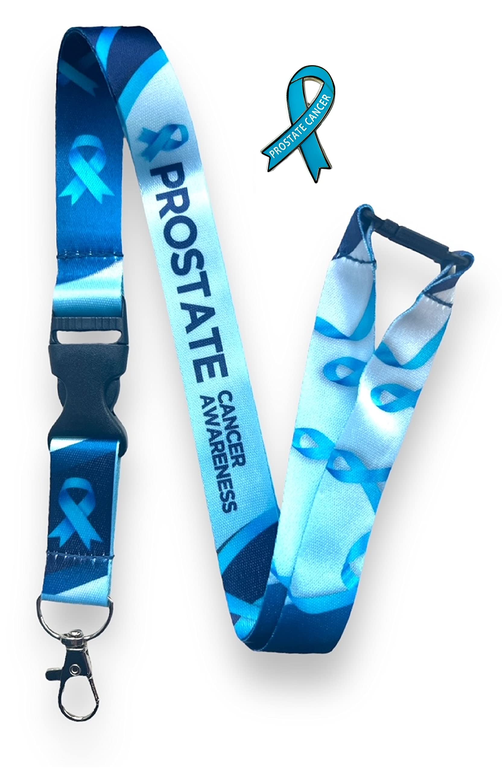 PAC Supplies Global Prostate Cancer Awareness Lanyard & Matching Pin Badge