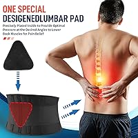 Vista 2 de FEATOL Soporte de espalda transpirable con almohadilla lumbar para mujeres y hombres, cinturón de soporte para alivio del dolor de espalda baja