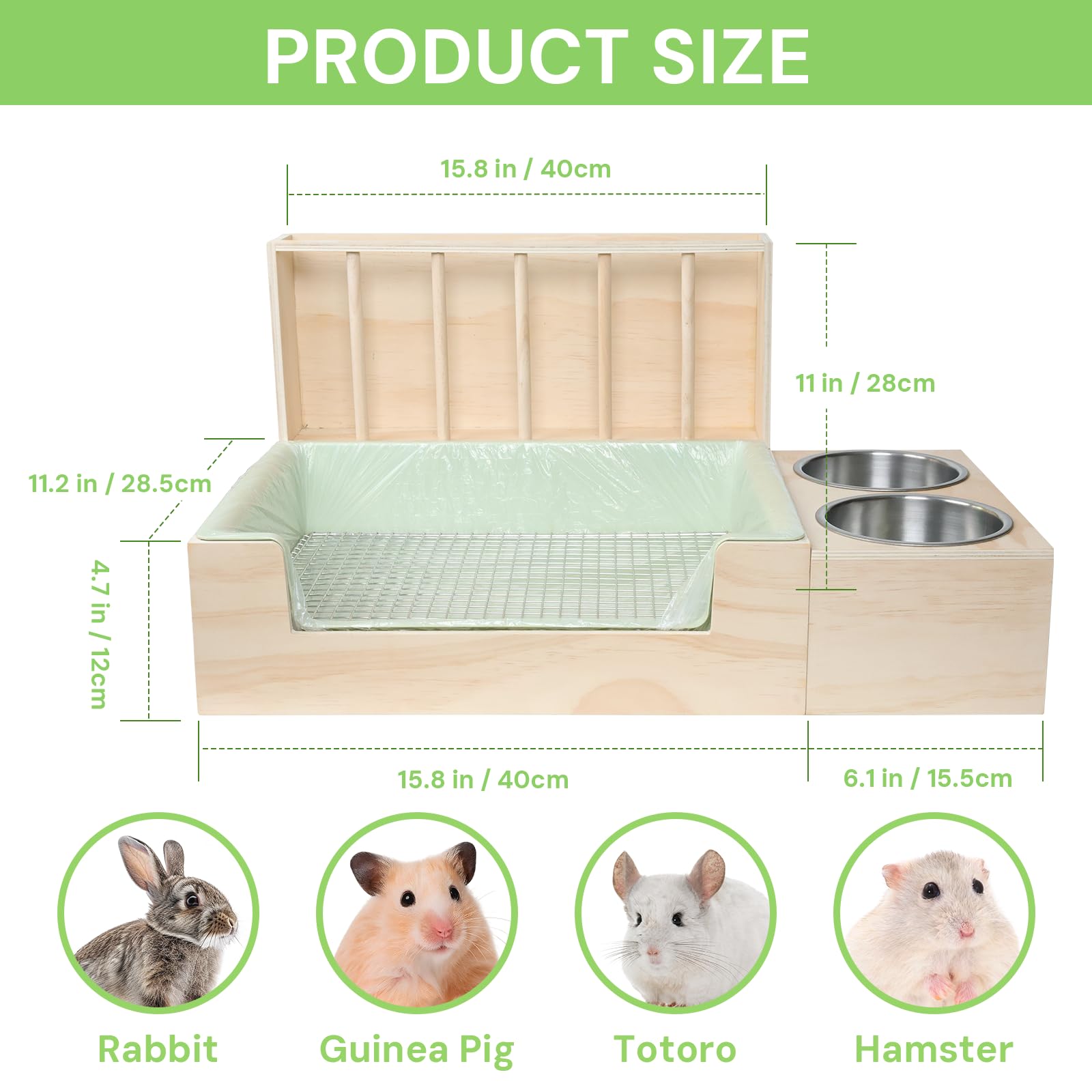 3-in-1 Steel Grids Rabbit Litter Box with Hay Feeder & Waste Collection – Bunny Toilet Training Kit, Large Plastic Potty for Rabbits, Guinea Pigs, Small Animals – Easy Clean, Durable, Odor Control - image 6