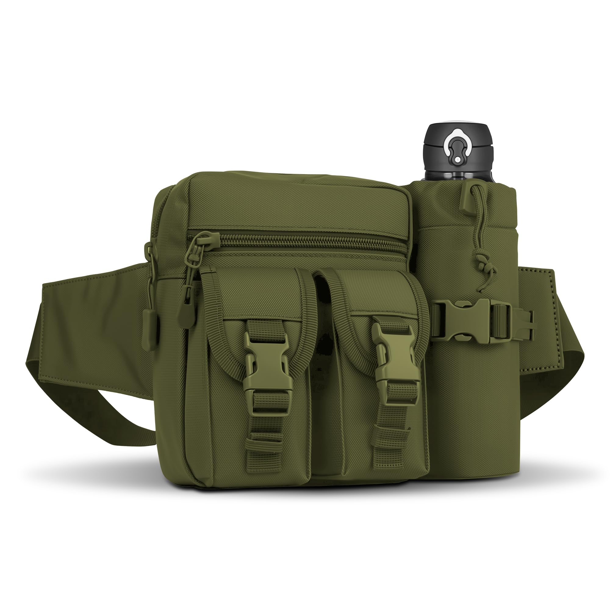 Tactical Camping Waist Pack Oxford Fabric Hip Belt Bag Pouch with Water Bottle Holder-image-37