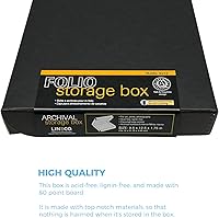 Vista 96 de Lineco Folio Storage Box, Clamshell Design with Metal Edge. 18.5x24.5x1.75 Inches, Archival Boxboard, Preserve Photos, Cards, Magazines, Documents