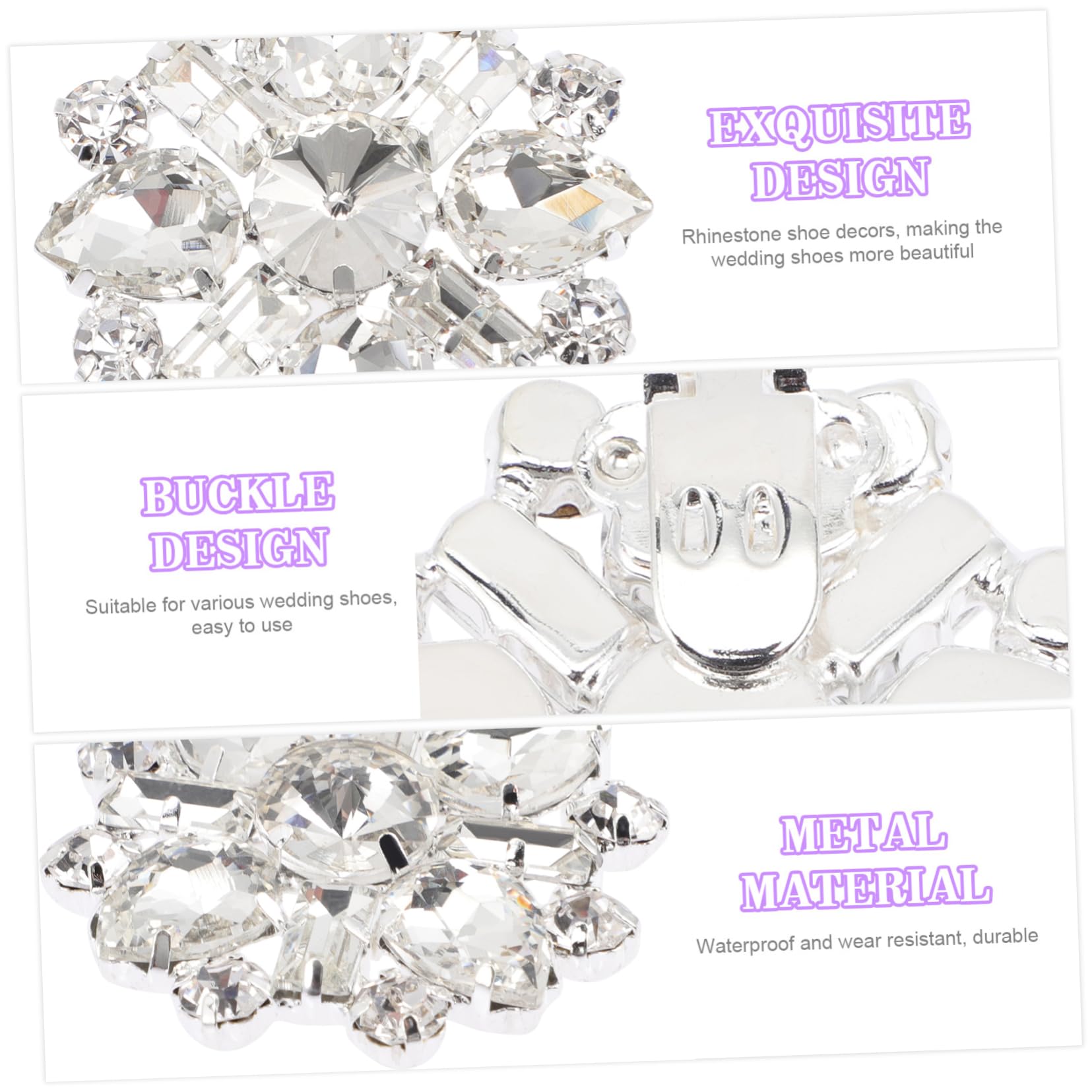 VALICLUD 5paia Fibbia Decorative Strass Per Scarpe Da Sposa Clip Elegante Per Decorazioni Di Matrimonio Facile Da Installare Design Unico e Accessorio Versatile Per Cerimonie e Occasioni
