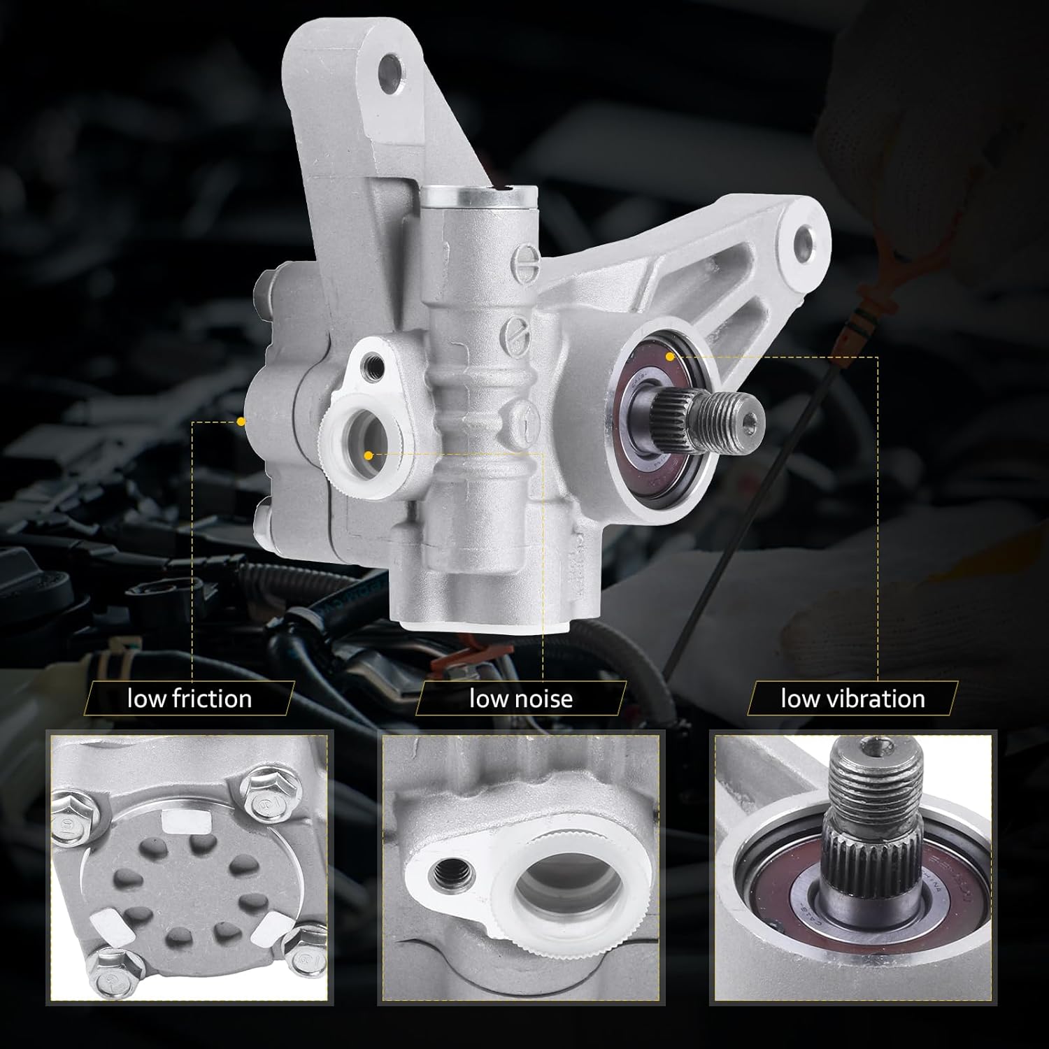 OCPTY Power Steering Pump Compatible with 2008-2012 For Honda Accord 2010-2011 For Honda Accord Crosstour 2012 For Honda Crosstour 2009-2011 For Honda Pilot 21-5494 Power Assist Pump