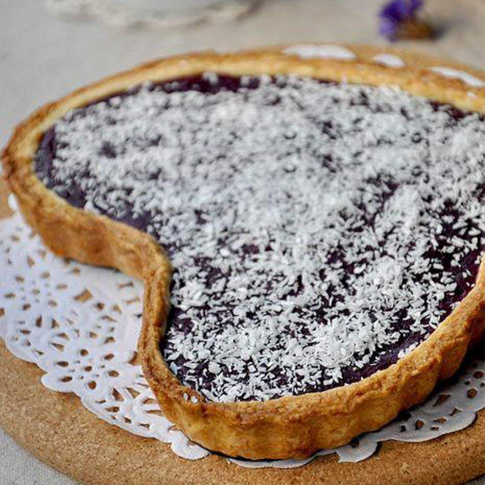 webake 4 Pollici Mini Stampo Crostata Mini teglie a Forma di Cuore Stampo Torta Antiaderenti Quiche Tins con Fondo Rimovibile Set di 4