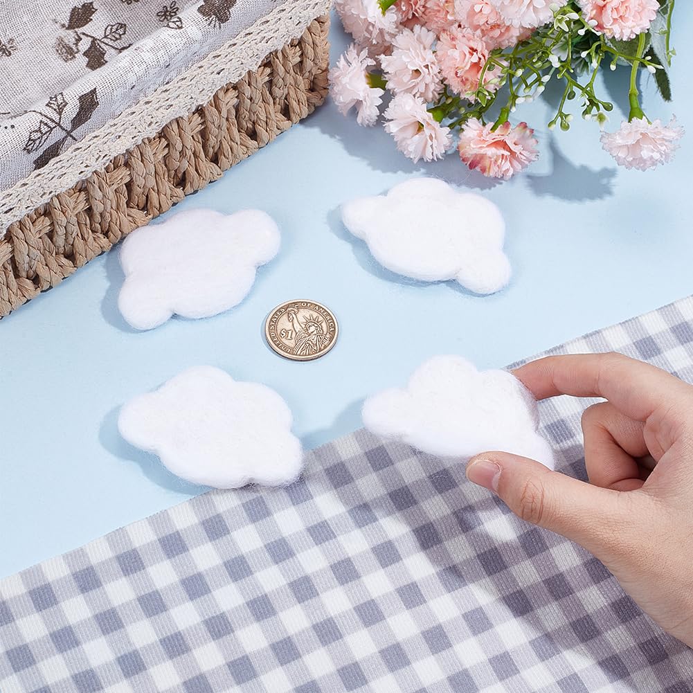 PH PandaHall 8 pz Feltro Nuvole Decorazione Nuvola Bianca, Ornamenti di Nuvole In Feltro, 4.3x7cm