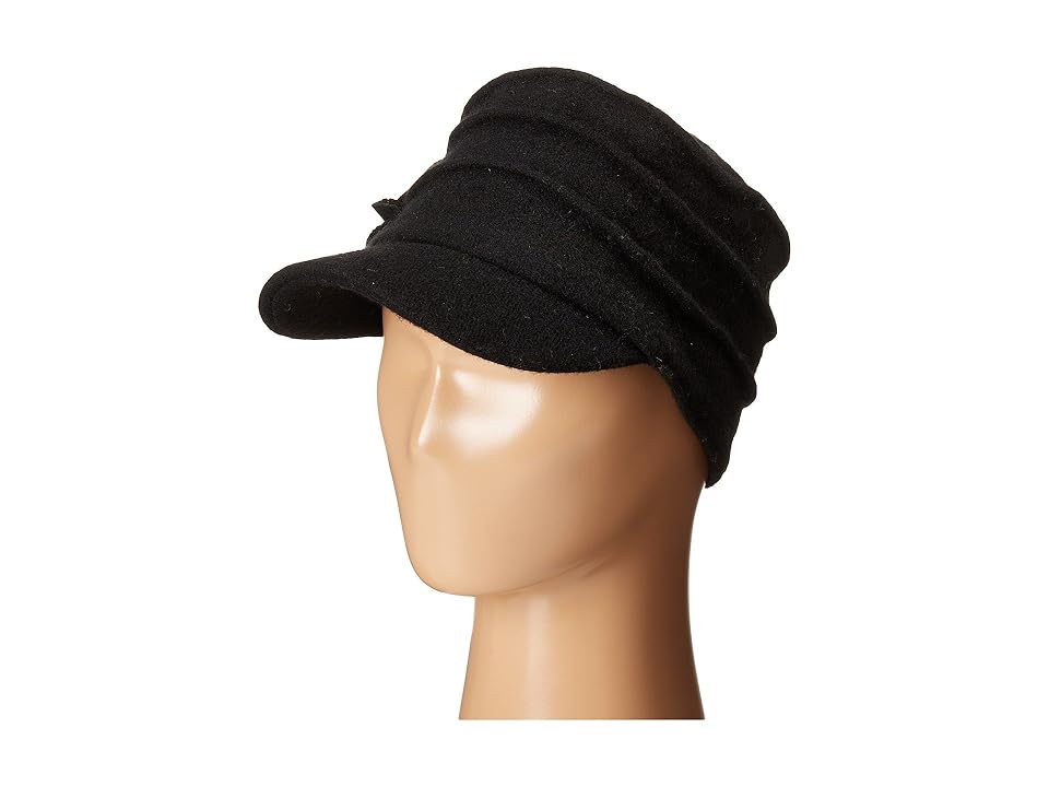 

San Diego Hat Company SDH0518 Wool Cadet with Right Side Flower (Black) Caps