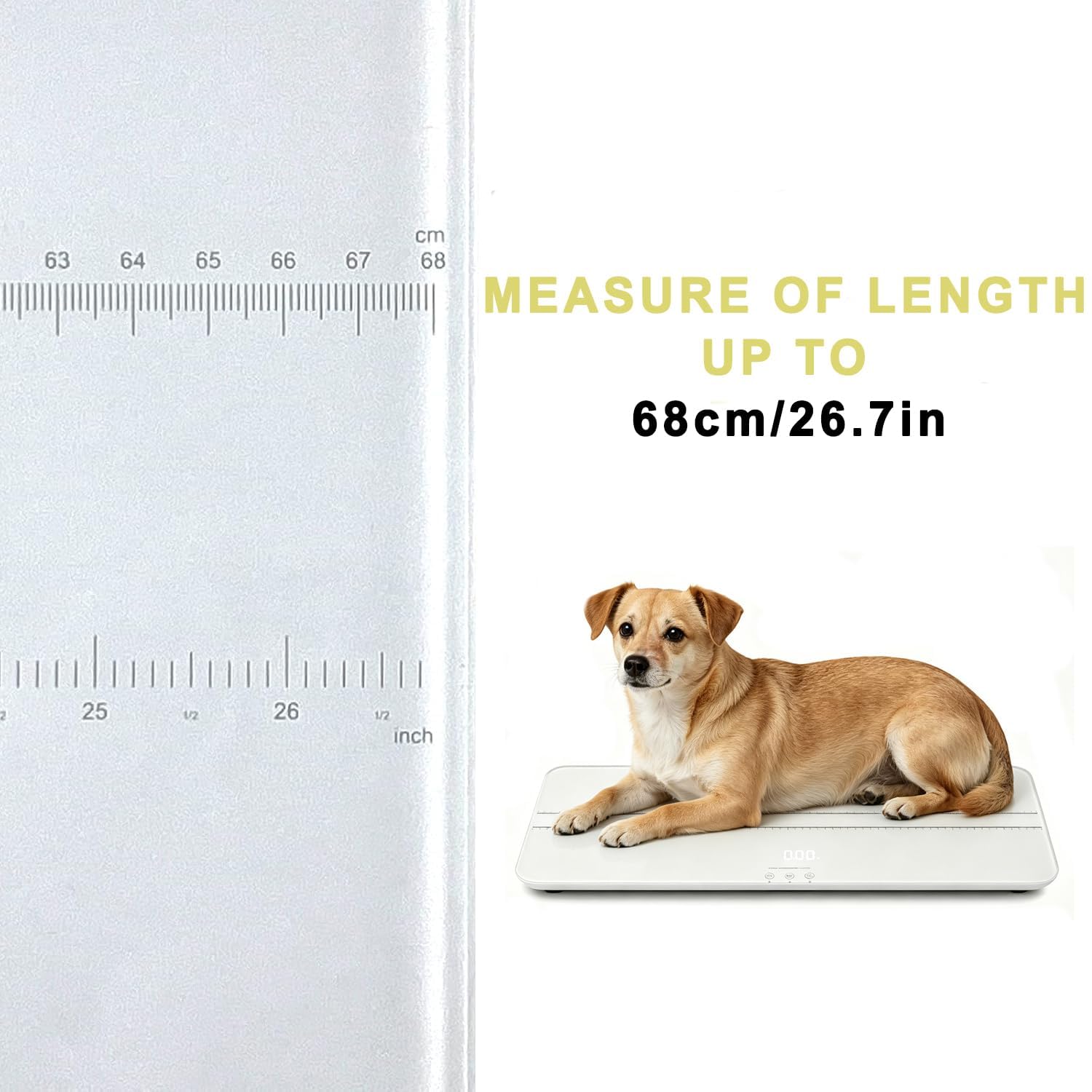 Báscula digital para mascotas para perros y gatos, gran báscula para perros, máx. 220 libras, versión recargable, 3 modos de pesaje libras, kg, st, precisión 10 g, 27,16 x 12,99 pulgadas