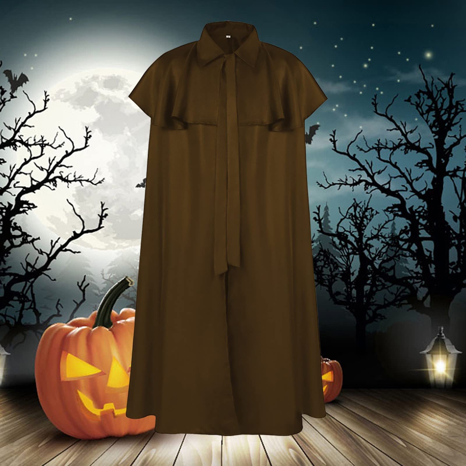 Generisch Mantello medievale gotico con cappuccio, per Halloween, cosplay, bambini e adulti