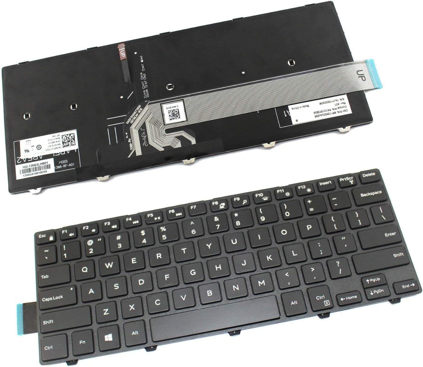 New US Black Backlit English Laptop Keyboard Replacement for Dell Inspiron 14 3462 3465 3467 3468 3473 3476 Light Backlight