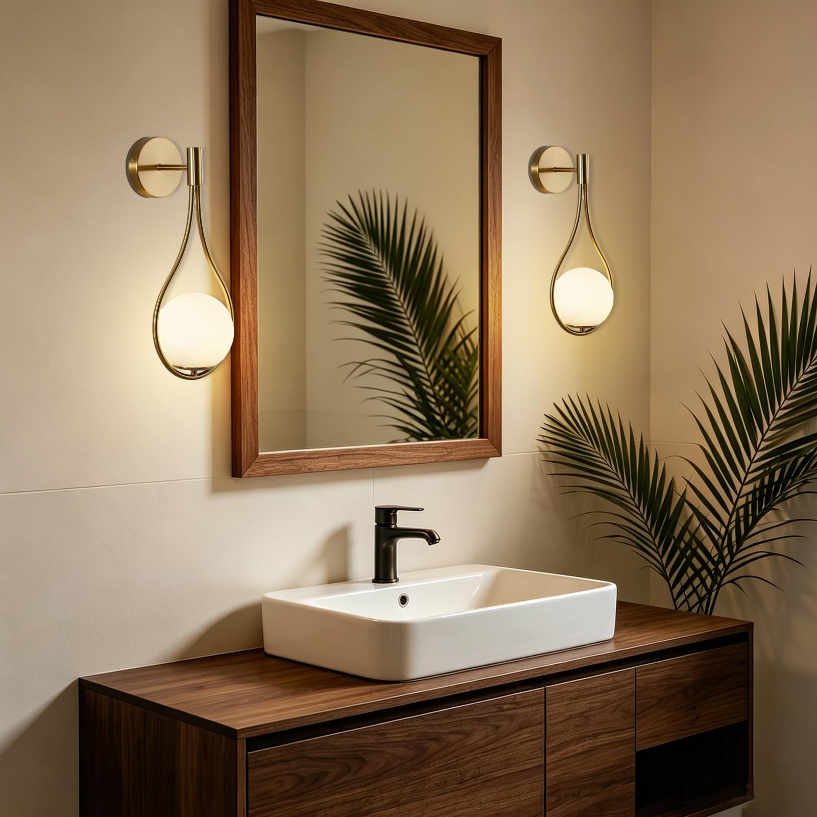 Wall Lamp Lighting Globe Glass Wall Sconce Brushed Brass Wall Lamps Wall Washer For Living Room Bedroom