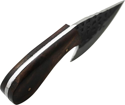 Miniatura 5 de Wild Turkey Handmade Collection 1075 - Cuchillo de caza de espiga completa de acero al carbono, hoja de acero de alto carbono forjado hecho a mano