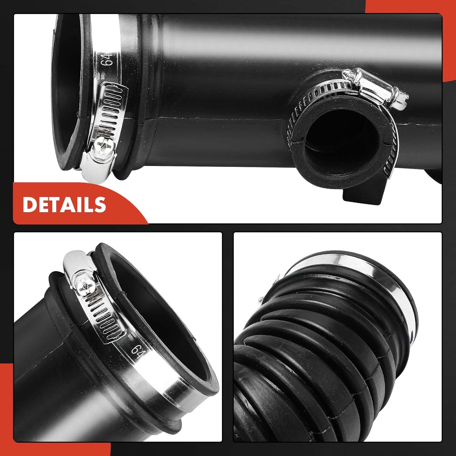A-Premium Engine Air Intake Hose Tube - with Clamps - [fits DOHC, 4Cyl 1.8L] Compatible with Toyota Corolla 1993 1994 1995 1996 1997, Replace# 17881-15180, 1788115180