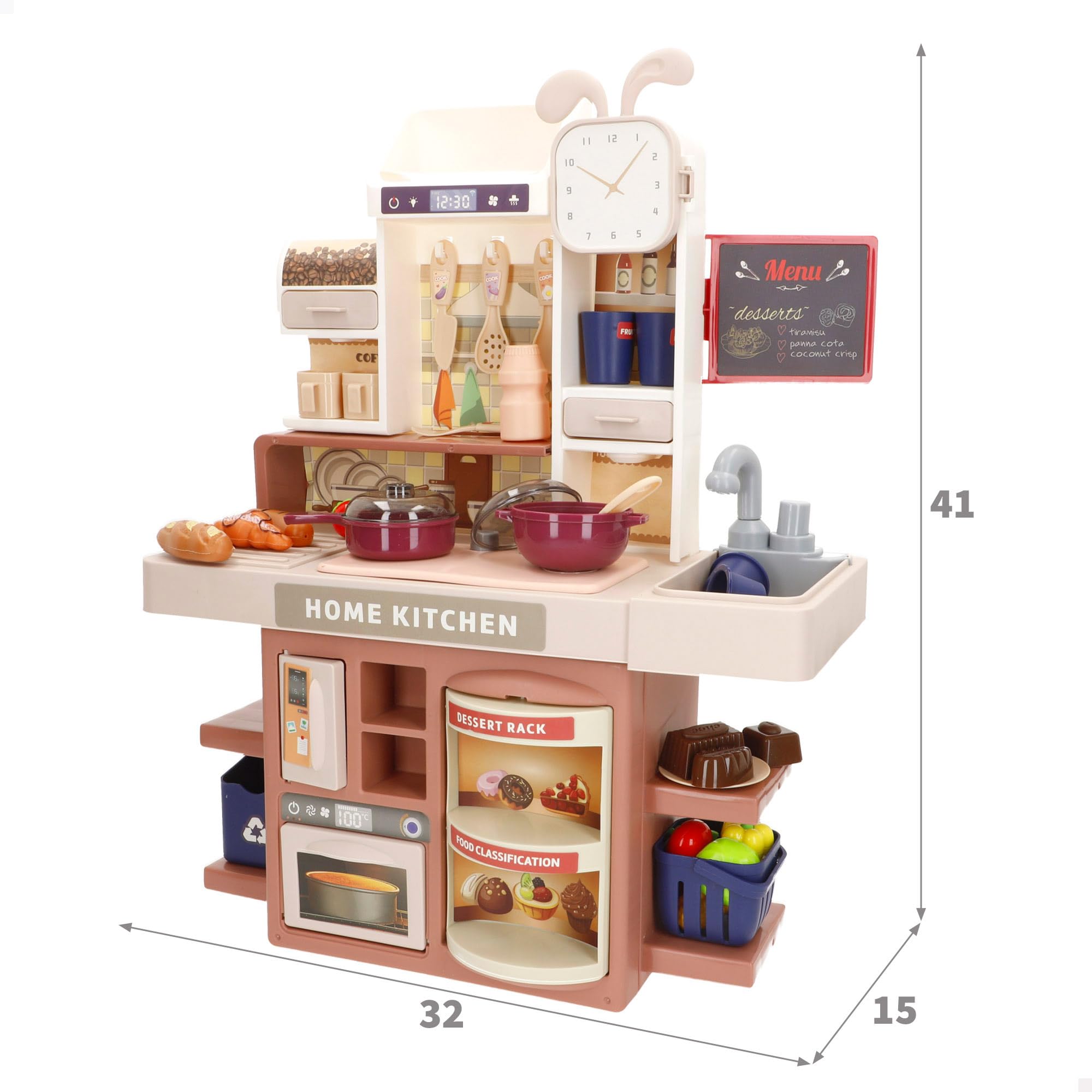 COLORBABY My Home Cocinita de Juguete Pastel, Luz, Sonido y Efectos, Incluye Accesorios, Juguetes simbólicos, Juego de cocinar, Juegos para niños y niñas, Regalos niños, A Partir 3 años (39572)