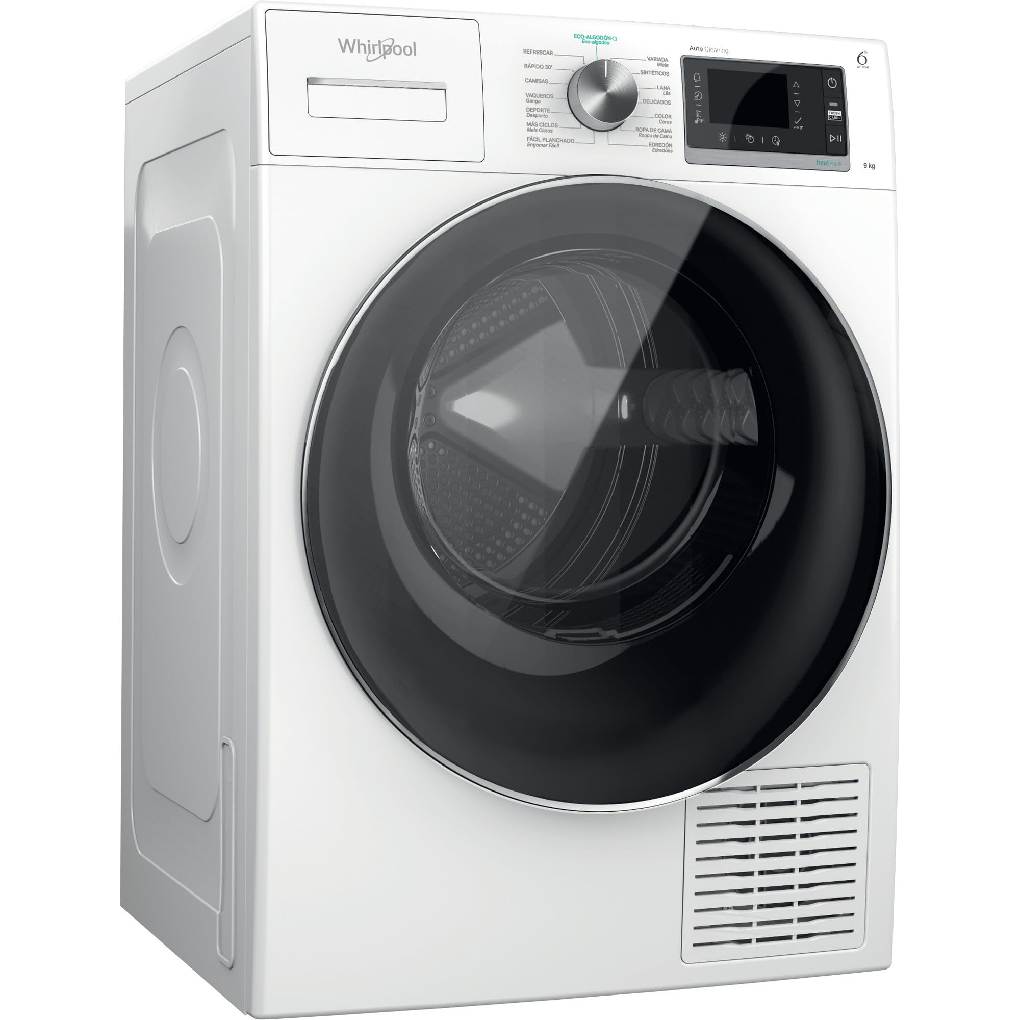 Whirlpool - Asciugatrice W6 D94WR SPT Pompa di calore, Libera installazione, 9 kg, Bianco