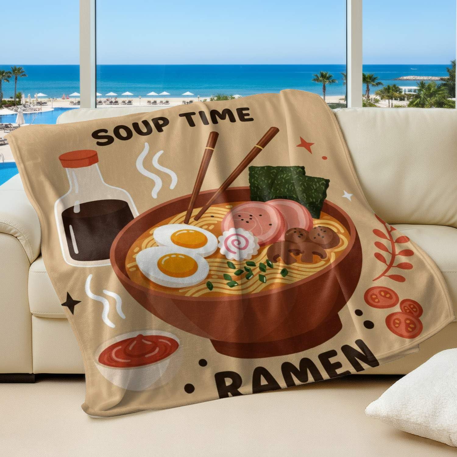 Couverture en flanelle ramen chaude pour lit et canapé de dimension 150x200
