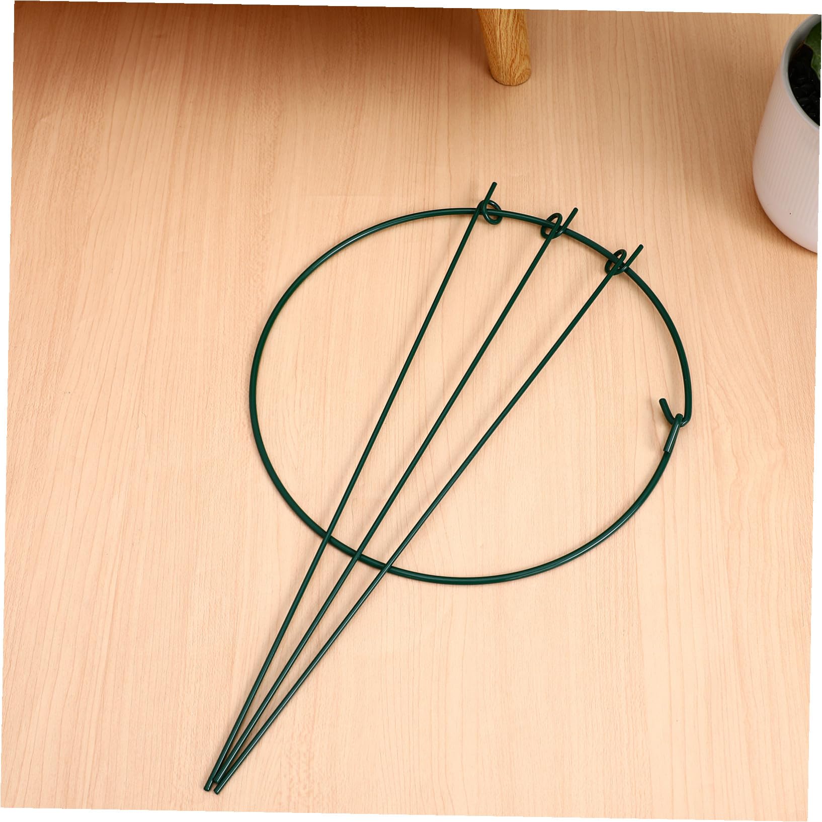 Lurrose Lot De 3 Tuteurs pour Plantes Grimpantes en Métal Vert 25/40 Cm Support Extérieur Jardin Structure Ouverte Solide