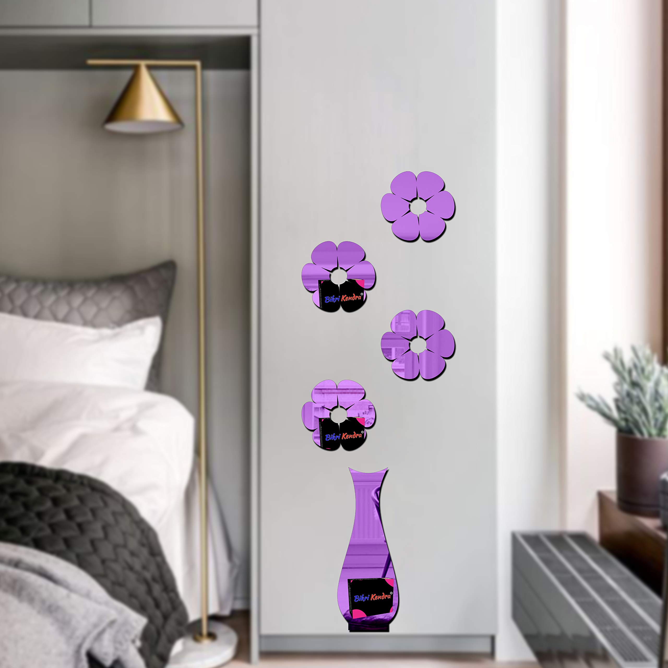 Bikri Kendra Flower Wall Stickers (Purple) (B08FJDVH96) Amazon Price History, Amazon Price Tracker