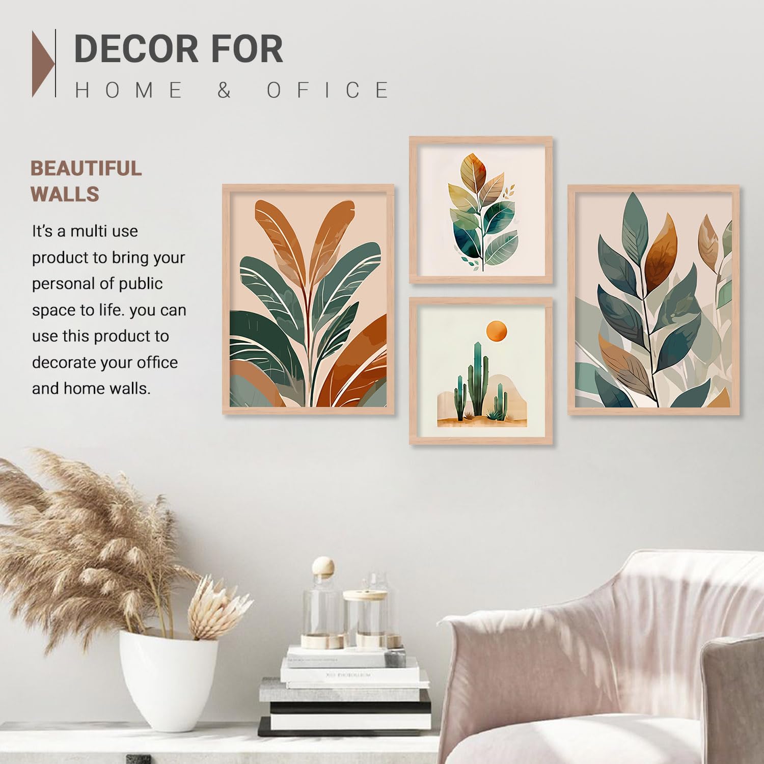 Kotart Wood Wall Paintings - Nature Leaf Art -4