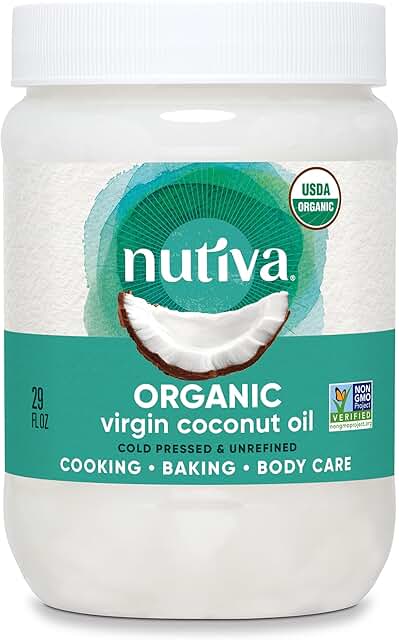 Nutiva Organic Cold-Pressed Virgin Coconut Oil - Perfect for Cooking, He...
