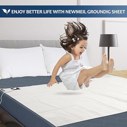 Miniatura 6 de Hoja de conexión a tierra de 27 x 52 pulgadas para dormir, hoja conductora de conexión a tierra que se conecta a la tierra, 5% plata pura para cama