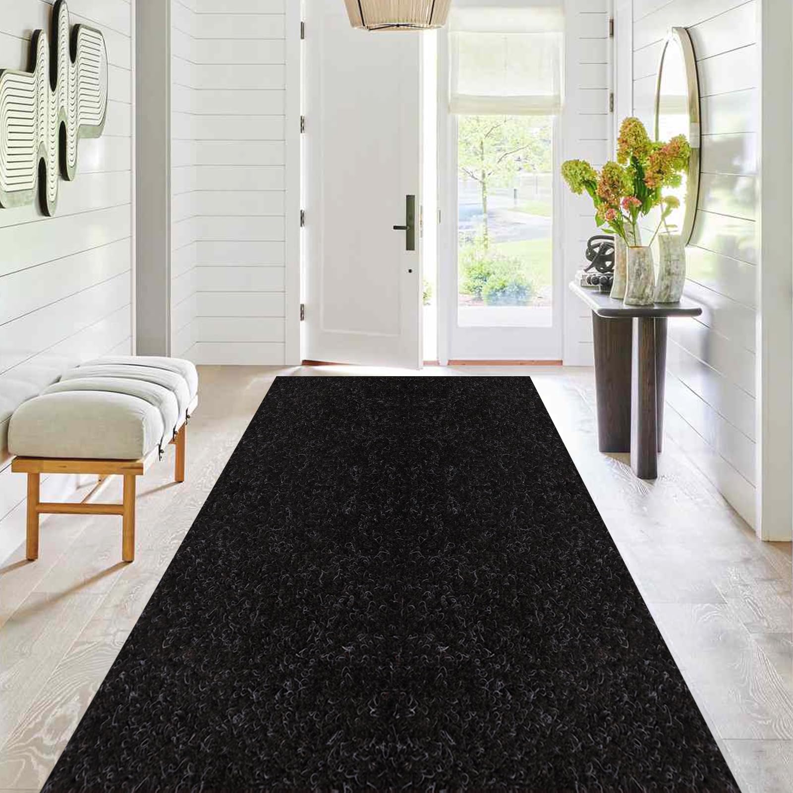 Runner Rug 3 ft x 6 ft, Outdoor/Indoor Rug with Rubber Backing Non Slip for Hallway, Kitchen, Patio, Laundry, RV, Entryway, Garage, Bathroom, Area Rug