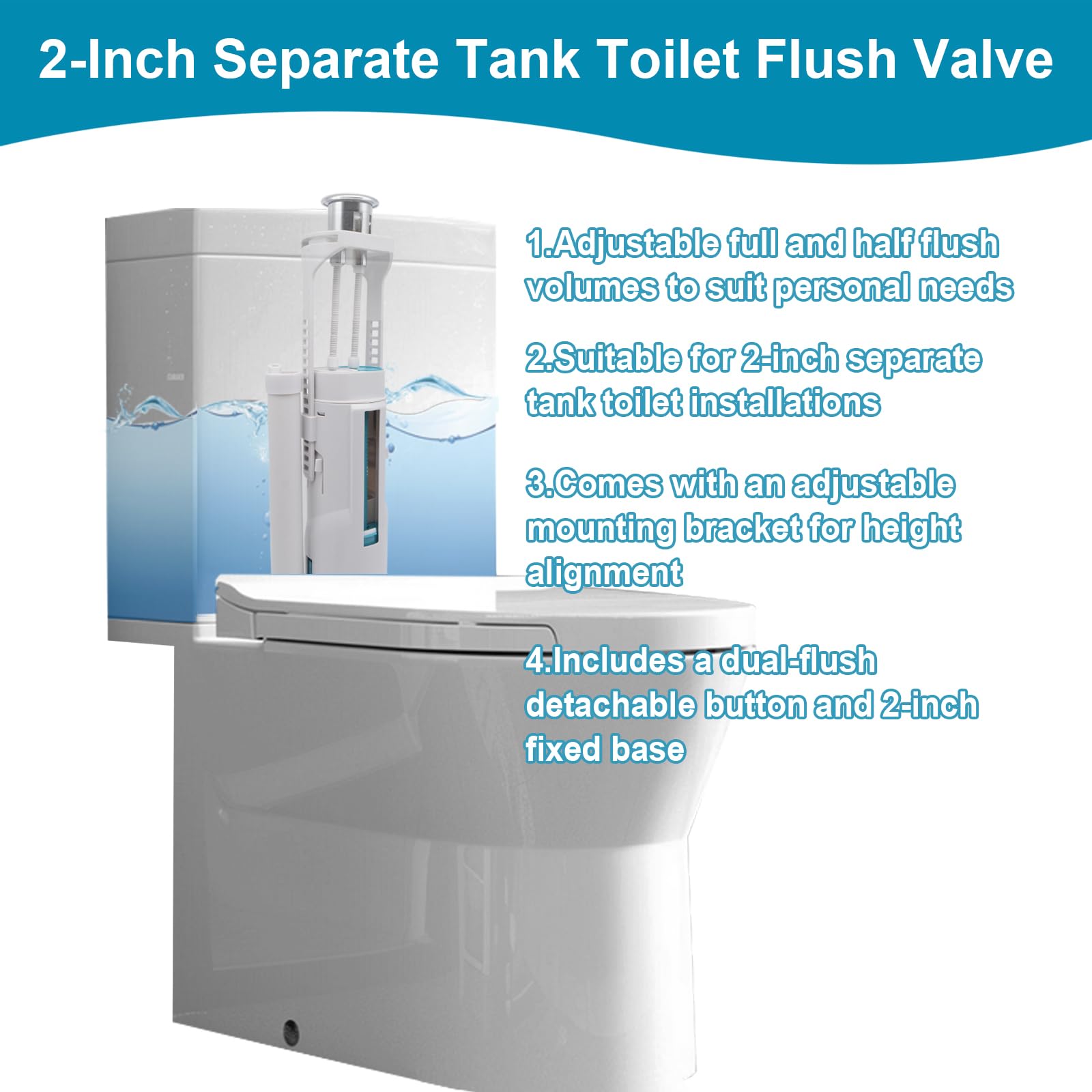 MendorioToilet Cistern Flush Valve, Compatible with Geberit Impuls 250 Cistern Flush Replacement - Image 2