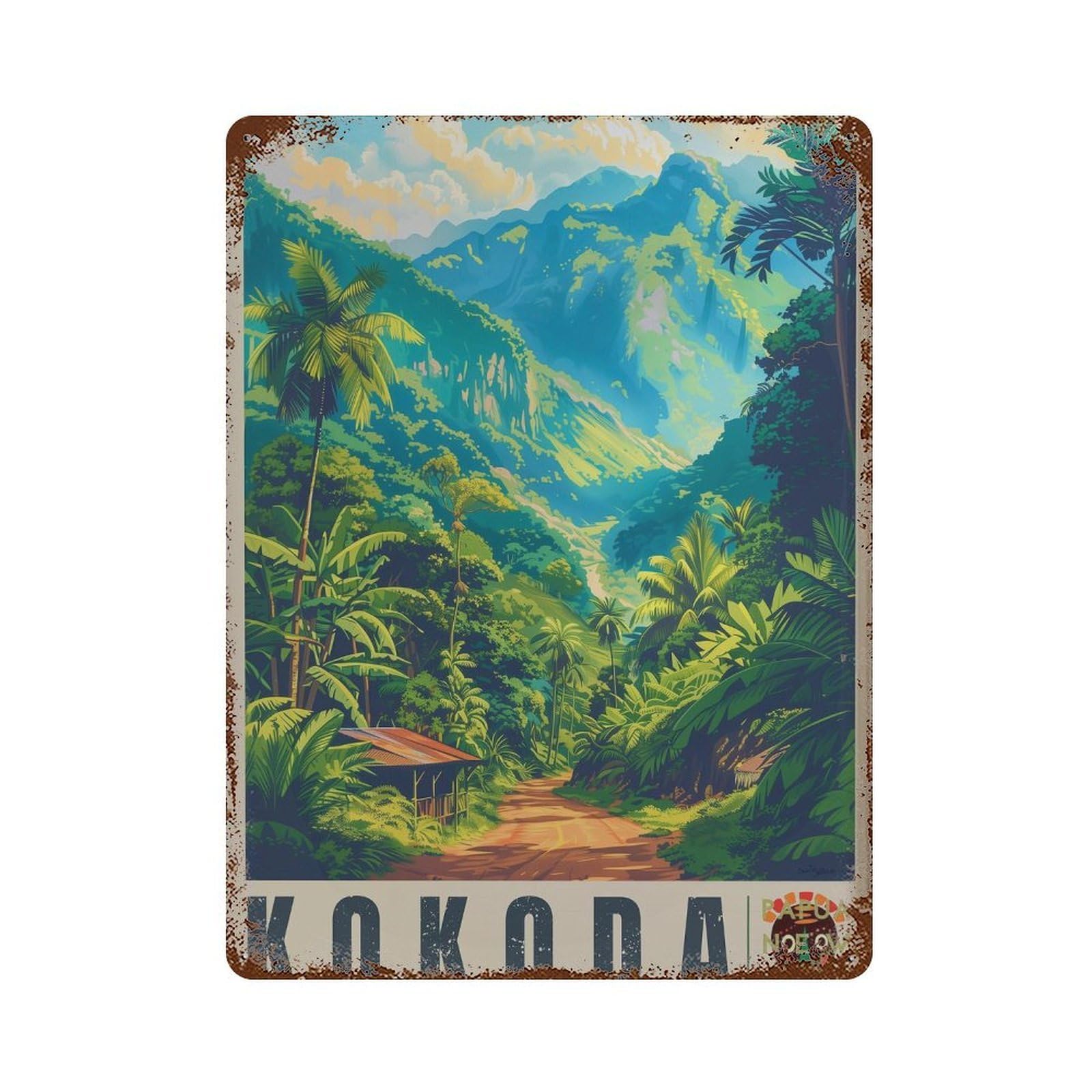 xiaoxiaoshen Kokoda Trail Papua New Guinea Travel (2) Wall Decor Art Metal Tin Poster Modern Home Decor Art Home Bar Shop Decorations Vintage Sign 40x30cm