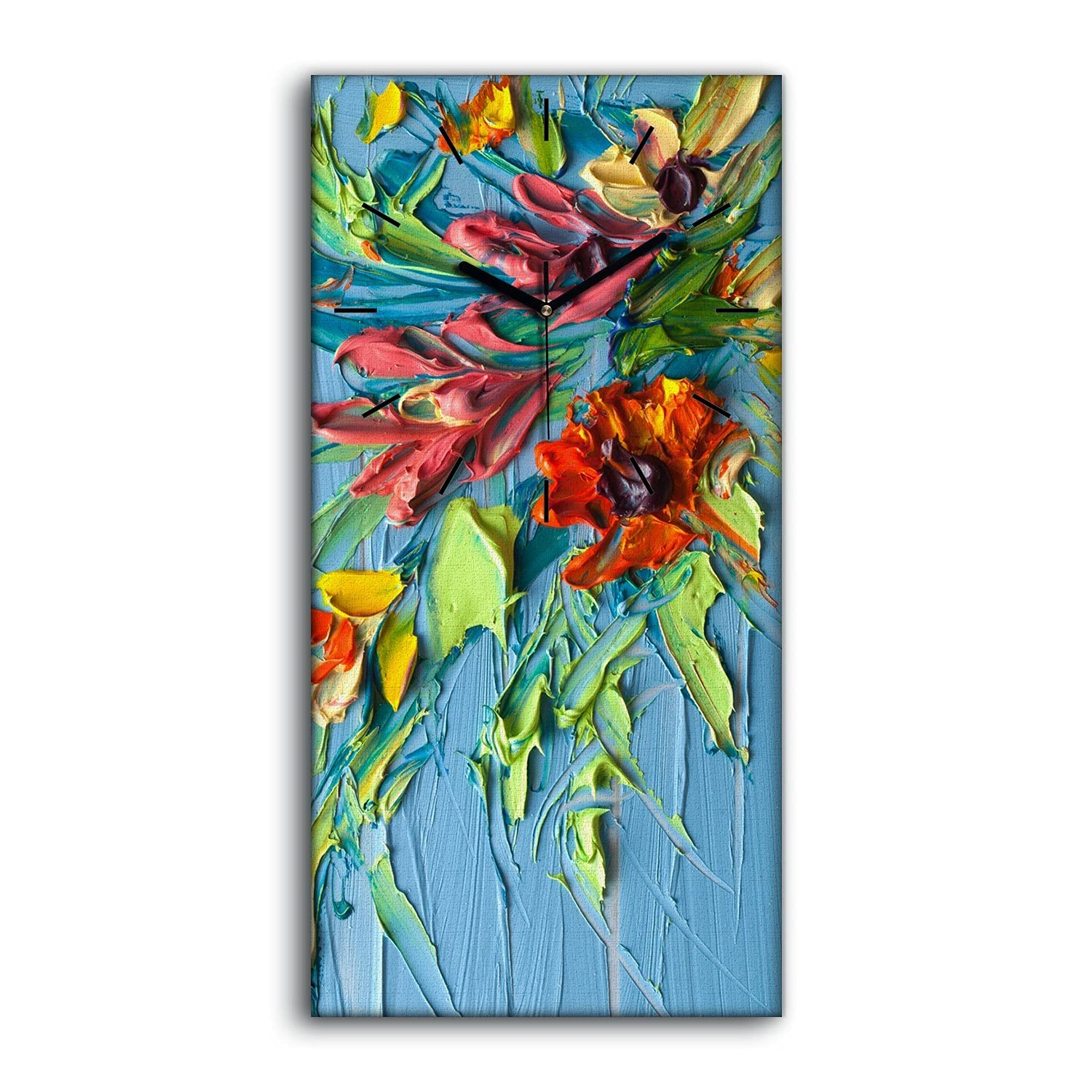 Horloge sur Toile Salon Moderne 30x60cm Coloray pour une Ambiance Zen