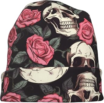 Skull Beanie Hats Slouchy Winter Warm Chemo Caps Stretch Hip-Hop Knit Skull Cap Sleep Cap Headwear for Men Women