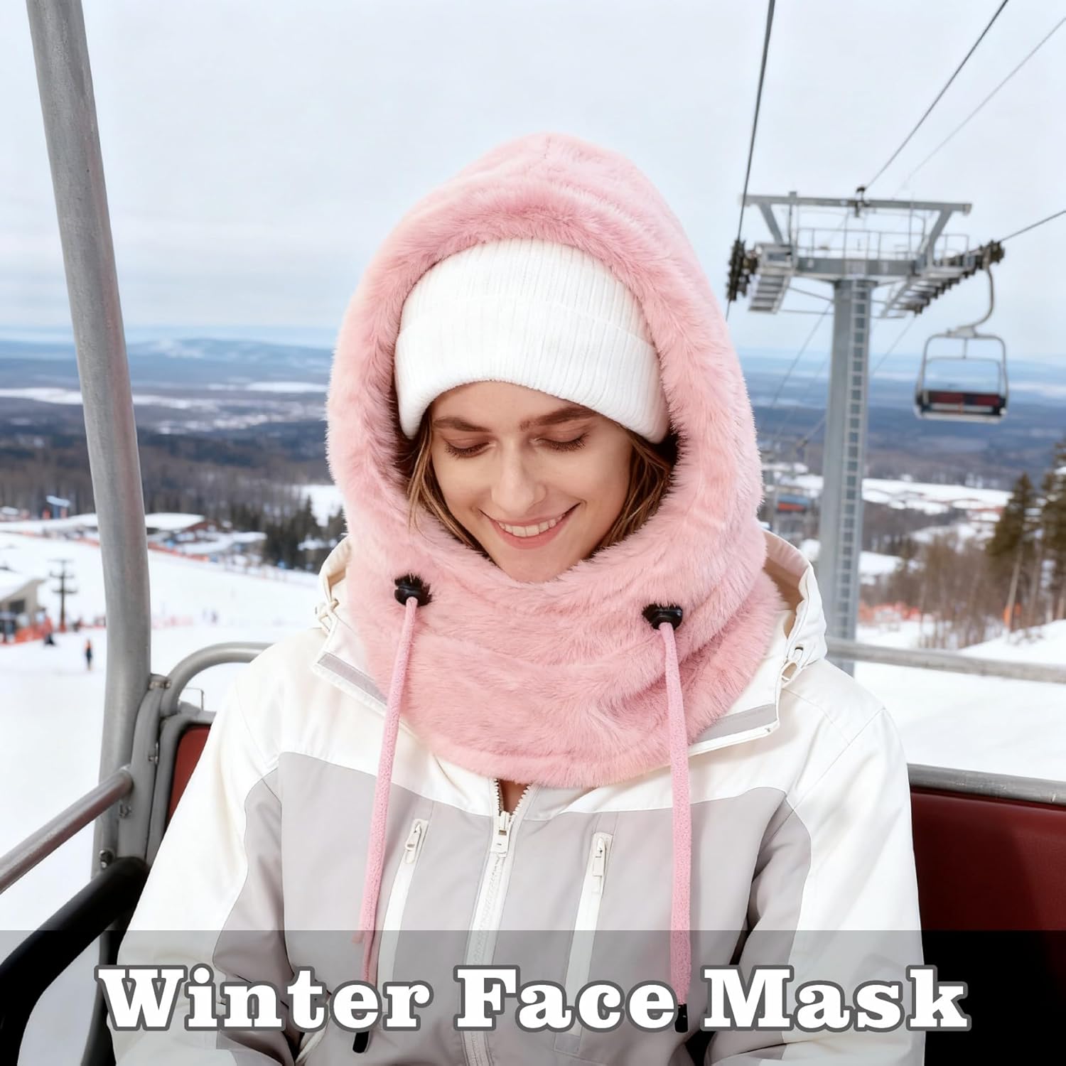 Balaclava Winter Ski Mask for Women Men, Windproof Face Masks Hooded Scarf Cold Weather Gear Neck Warmer Hat - Image 4