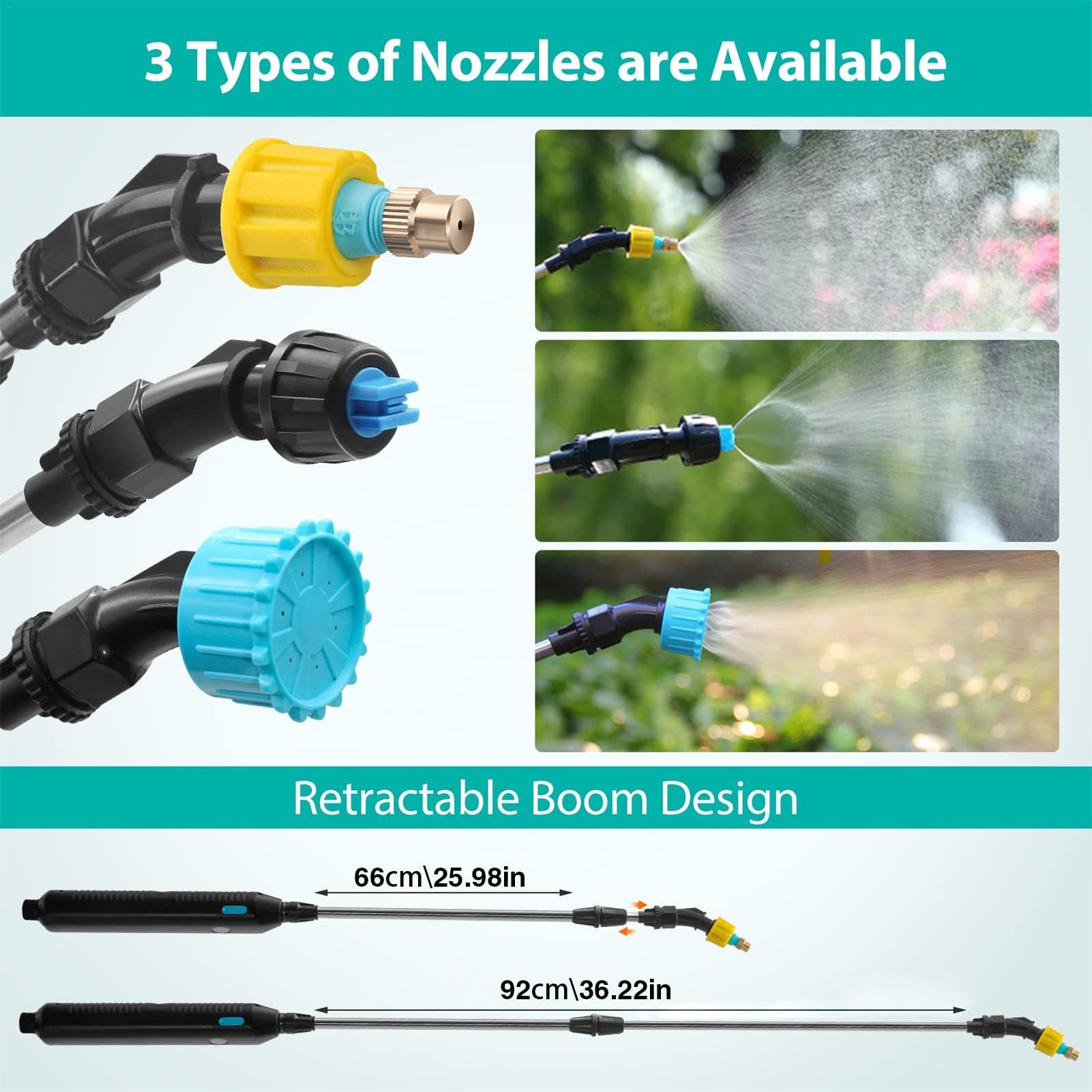 Spruzzatore a batteria da 5 litri per giardino - Spruzzatore da giardino con tracolla regolabile, spruzzatore elettrico da giardino con indicatore della batteria, spruzzatore da giardino, spruzzatore
