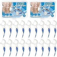 100PCS Dental Floss Picks for Adults with Brush Picks, Mint Flavor, 2-in-1 Interdental Brushes Toothpick for Deep Cleaning, Travel Cases Tooth Picks Flossers for Teeth, Easy Grip 100 Count