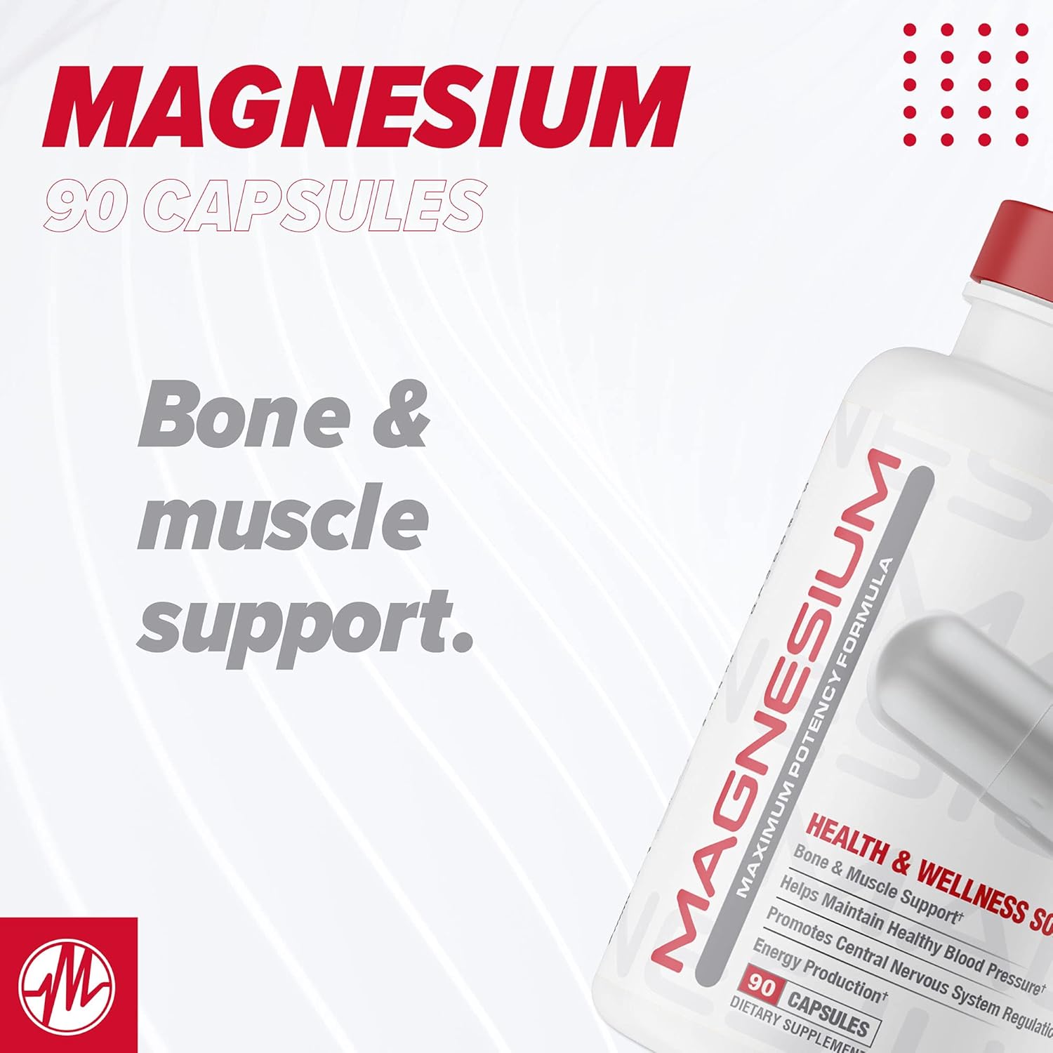 Metabolic Nutrition Magnesium, 650mg per Serving, Non-GMO, Vegan, Gluten Free, 90 Capsules (Pack of 2)