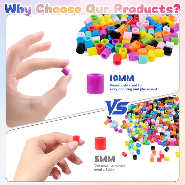 Foto 6 de 7 de Cuentas para Planchar XL 10mm, 1500 Piezas Cuentas para Planchar con 10 Colores