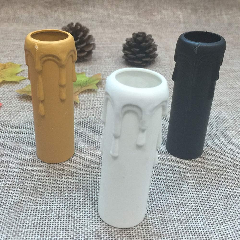 Flаѕh Dеаlѕ - 80% оƒƒ Candle Light Socket Covers - Set of 6,Multi-color Plastic Candle Sleeves Multiple sizes Candelabra Base for Light(White,H10cm,Dia3cm)