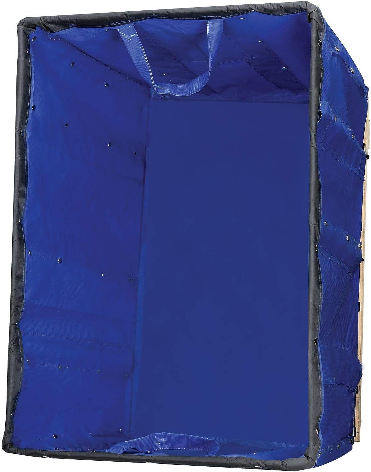 Global Industrial Vinyl Basket Bulk Truck, 16 Bushel Capacity, Blue, 40" L x 28-1/4"W x 37-1/2"H, Rolling Laundry Cart, Mail Handling Cart with Swivel Rubber Casters
