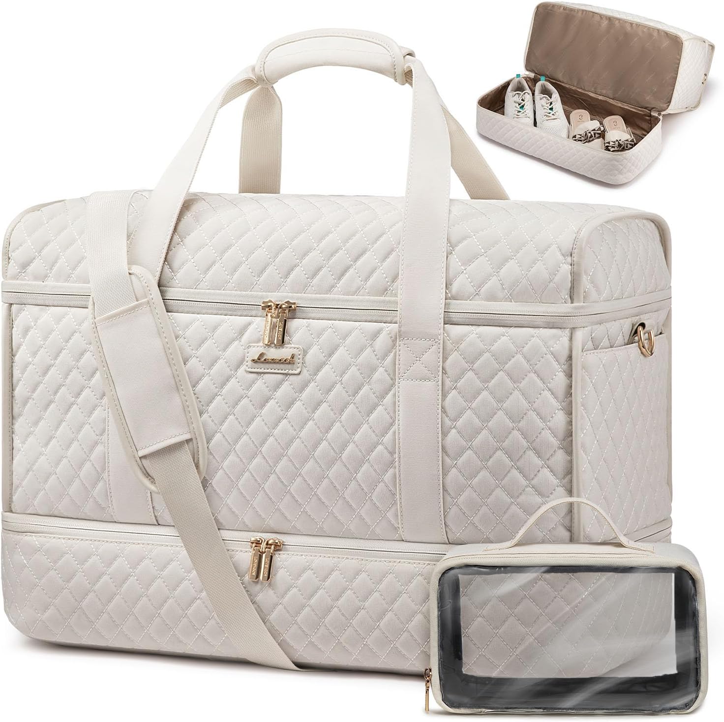 LOVEVOOK Large Travel Duffle Bag, Weekender Bags for Women With Shoe Compartment, Overnight Hospital Bag For Women Labor Delivery, Carry on Bag Personal Item Travel Bag, Yoga Gym Duffel Bag