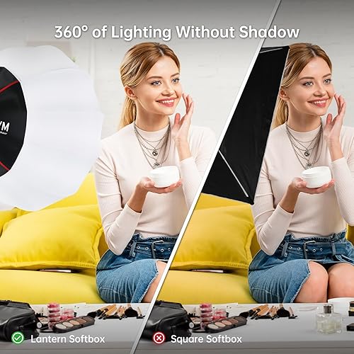 Miniatura 6 de GVM - Modificador de luz suave para farol, 33 pulgadas, ajuste rápido, plegable, luz GVM mejorada para GVM SD200B SD300B SD400B SD500B SD650B y