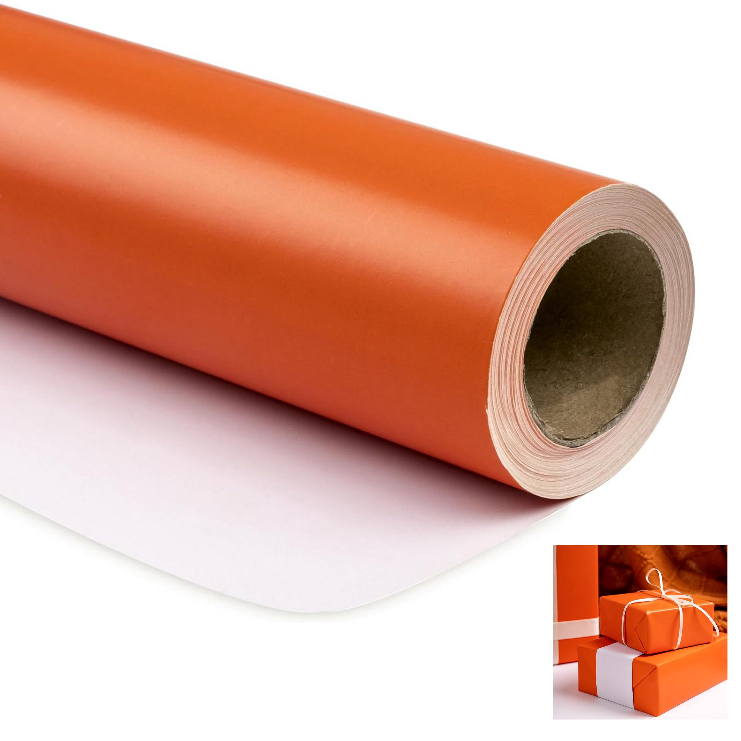 SUPERFAB™ Orange Wrapping Paper Roll - Solid Color Paper Peel And Stick Self Adhesive Wallpaper for Birthday, Shower, Wedding, Congrats, and Holiday Size 15 inch Width X 40 inche length-image-16