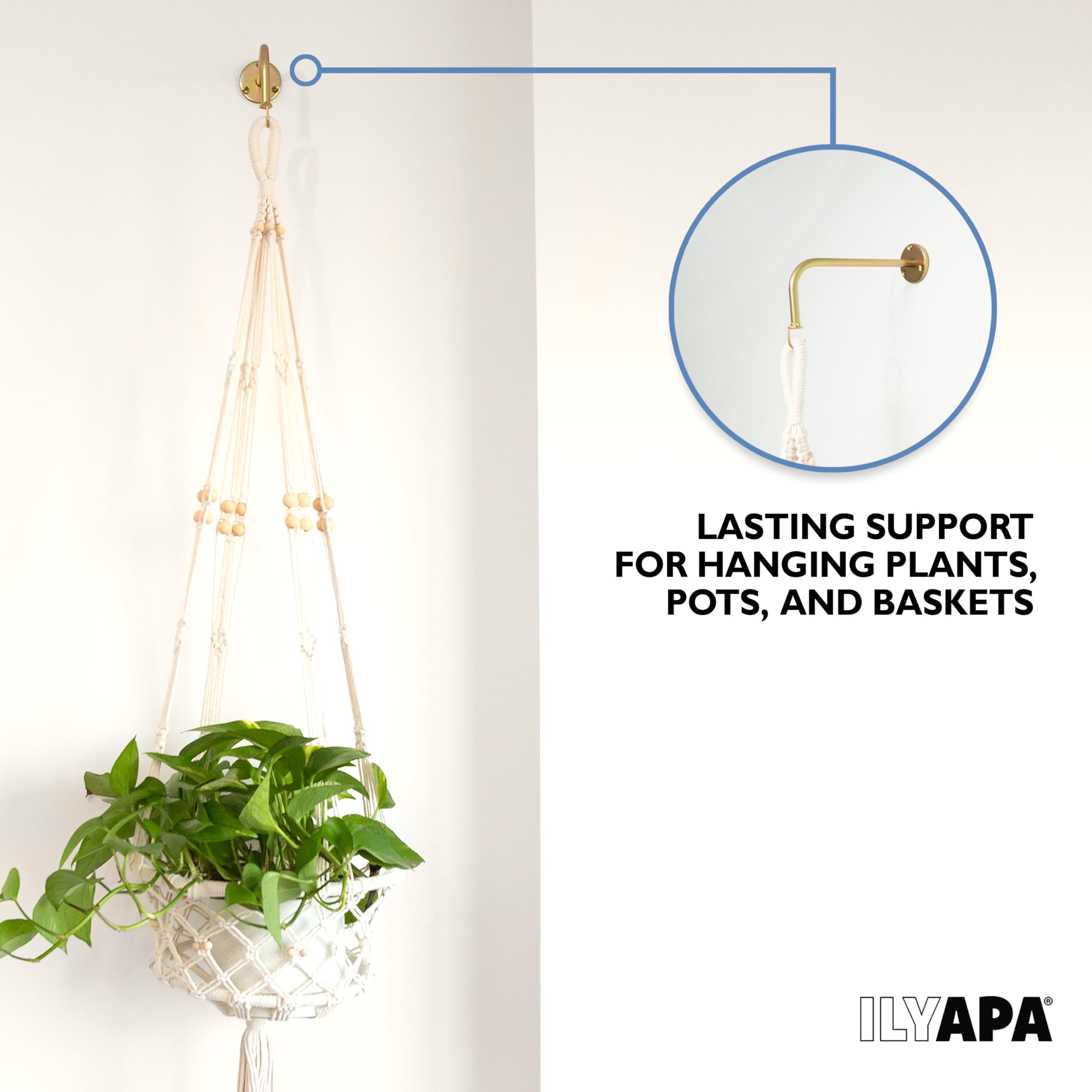 Ilyapa Lot De 3 Cintres Muraux En Métal De 12,7 Cm Pour Intérieur