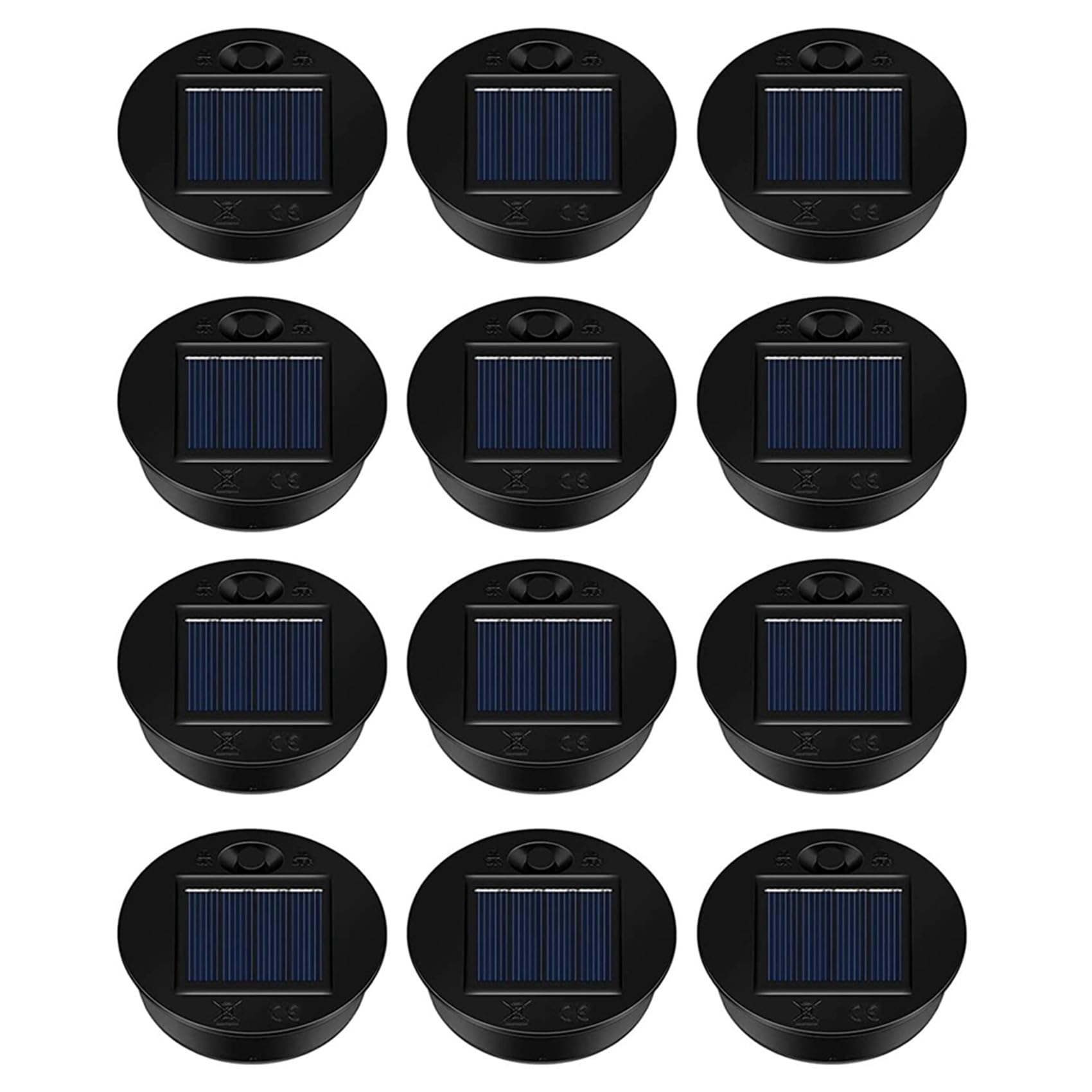 ISTOVO 48Er-Pack -Solarlicht-Teile Solarlicht-Oberteile wasserdichte LED-Solarpanel-Laternen-Deckel-Licht im Freien