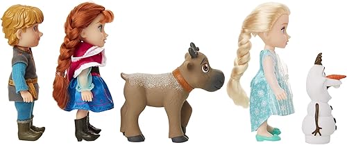 Miniatura 5 de Disney Frozen Deluxe - Set de regalo de muñecas pequeñas, incluye a Anna, Elsa, Kristoff, Sven y Olaf Las muñecas miden aproximadamente 6 pulgadas