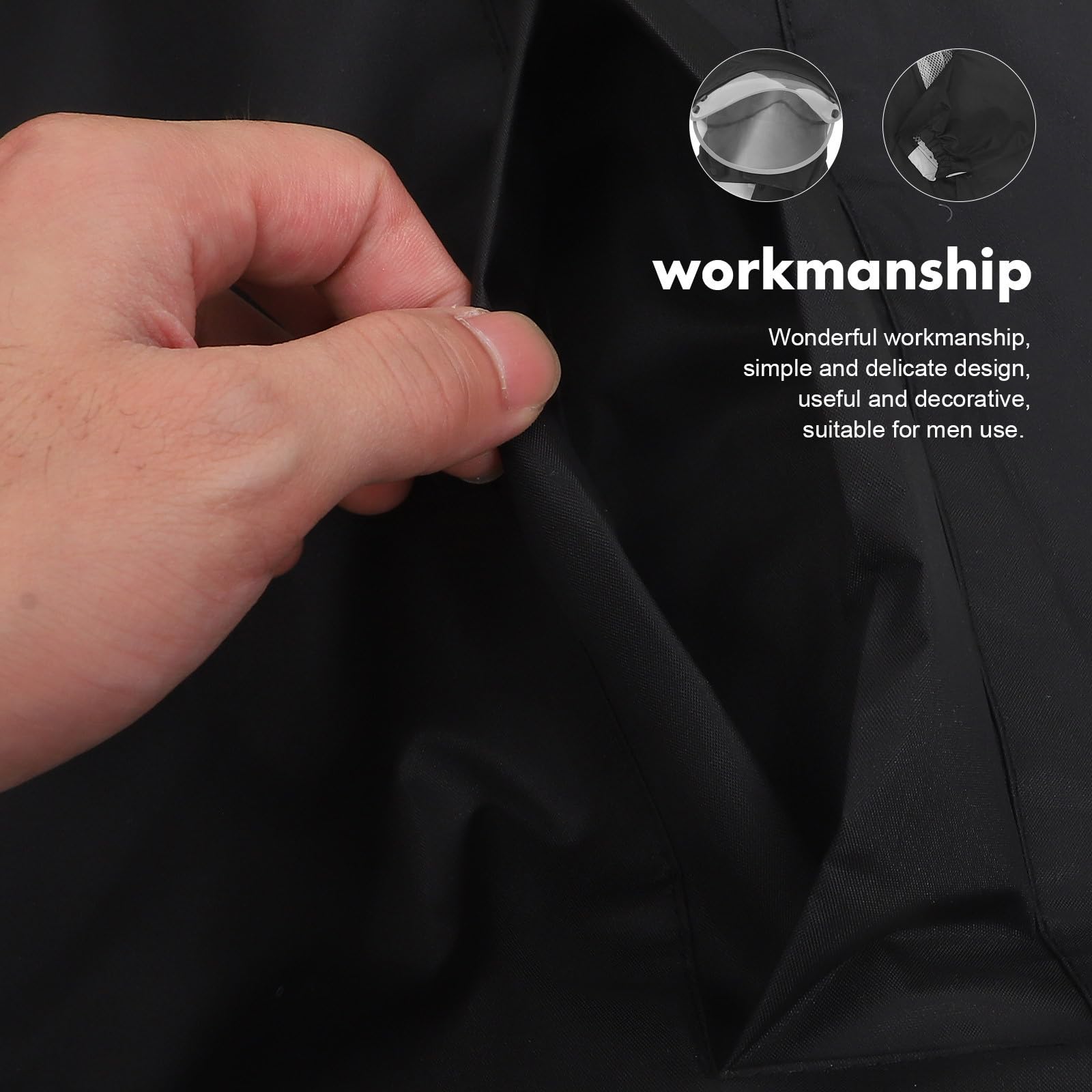 MERRYHAPY Traje de Lluvia Chaqueta y Pantalones Cortaviento y Cómodo Negro Impermeables de PU Adhesivo Hombre para Motocicleta para Conducción al Aire Libre