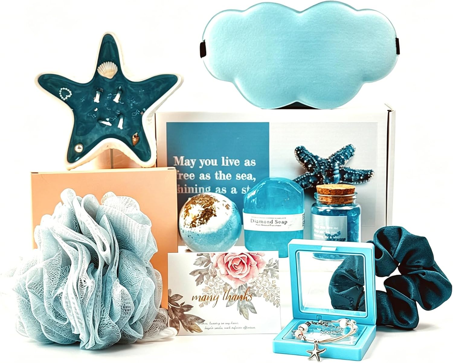 Beach Gifts for Women, Blue Gift, Best Friend Birthday Gifts Set for Women