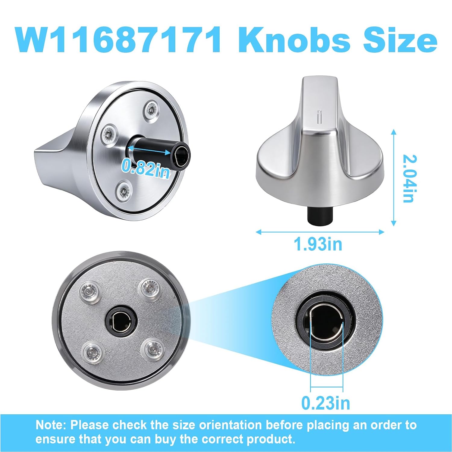 4Pcs W11687171 Gas Stove Knobs Compatible with Whirlpool Stove